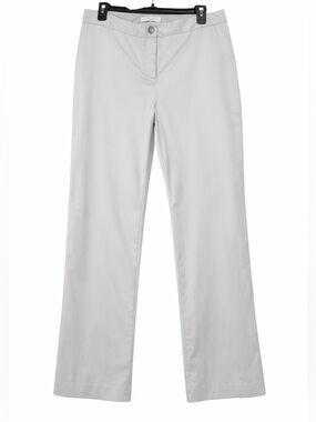 Audrey Talbott Carmel Light Gray Cotton Stretch Pants Size 10 Straight Leg